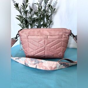 Lug Flare pink and camo crossbody